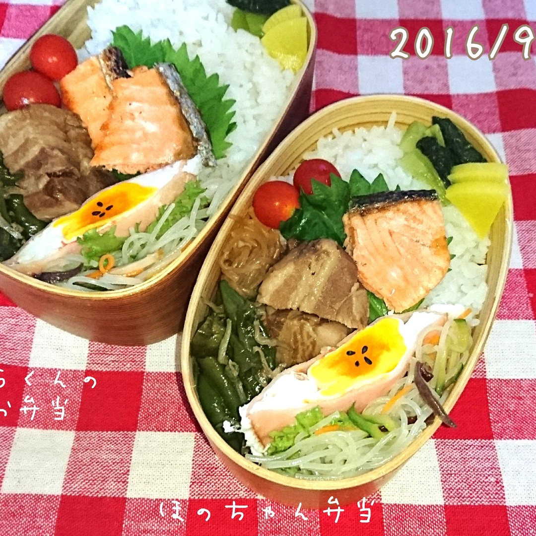 豚の角煮&焼き鮭弁当