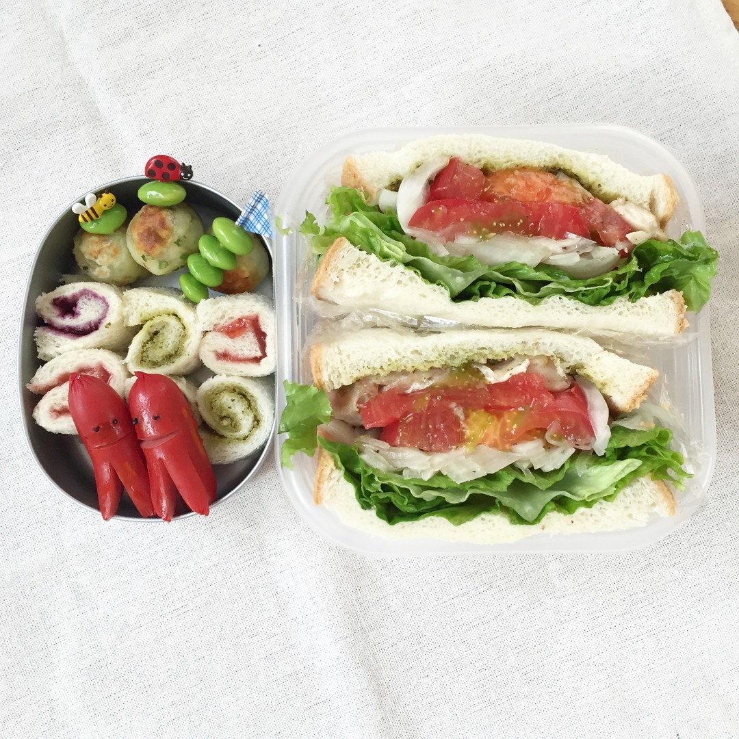 親子お揃いサンドイッチ弁当