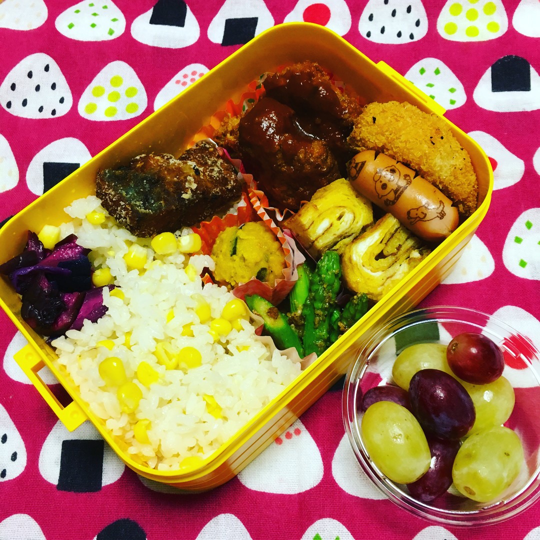 しつこくとうもろこしごはんw、のお弁当