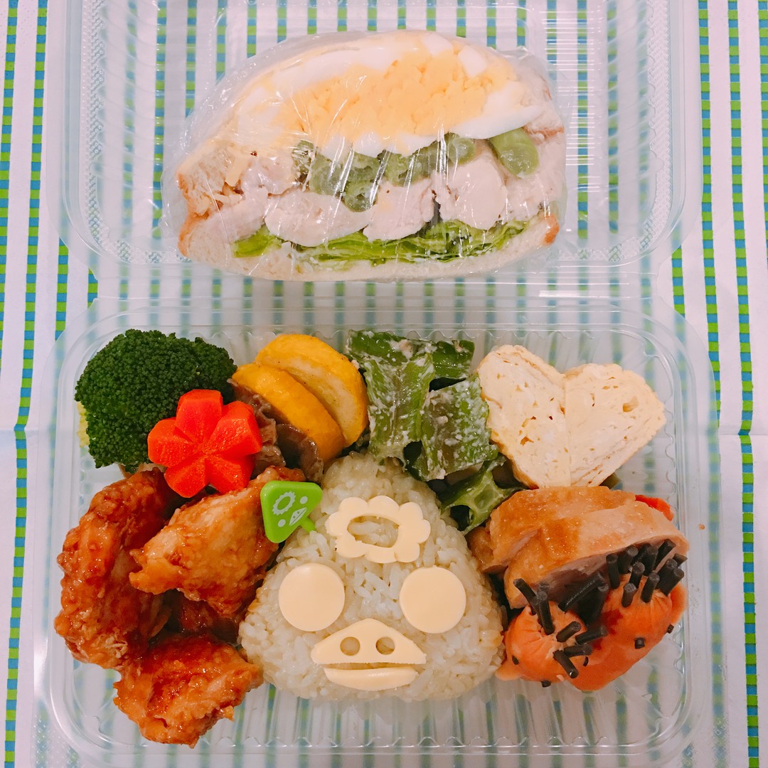 かっぱ弁当&自家製サラダチキンサンド×3人分