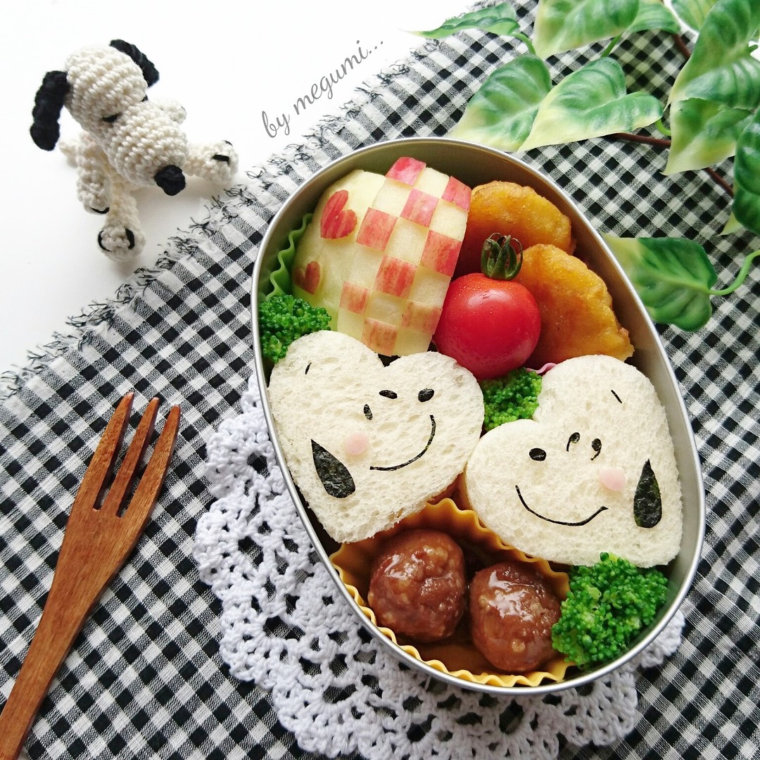 ハートのスヌーピーサンド弁当～♪