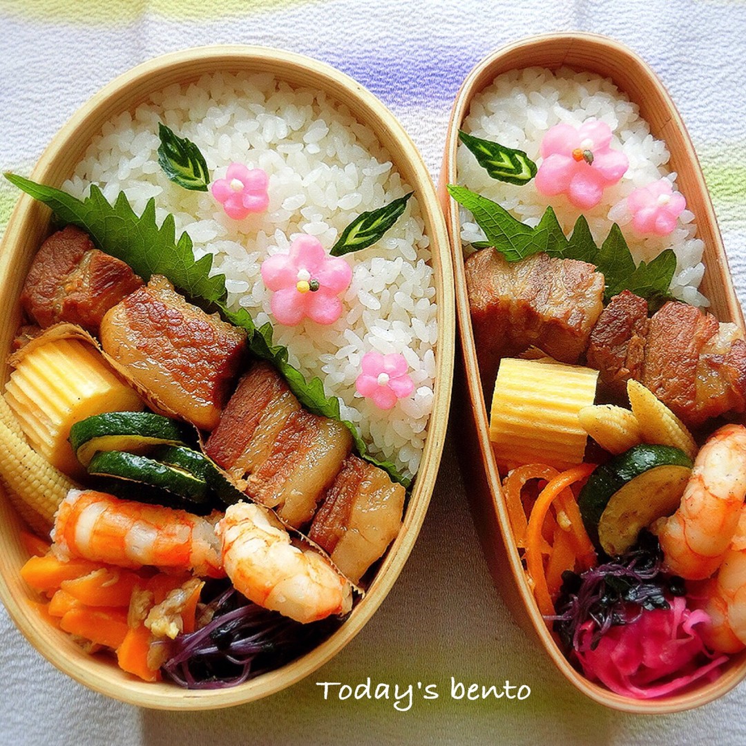 お花大根ピクルス&角煮弁当