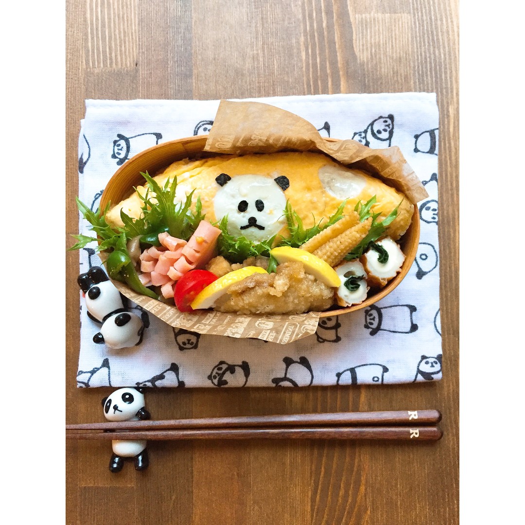 パンダオムライス弁当♪
