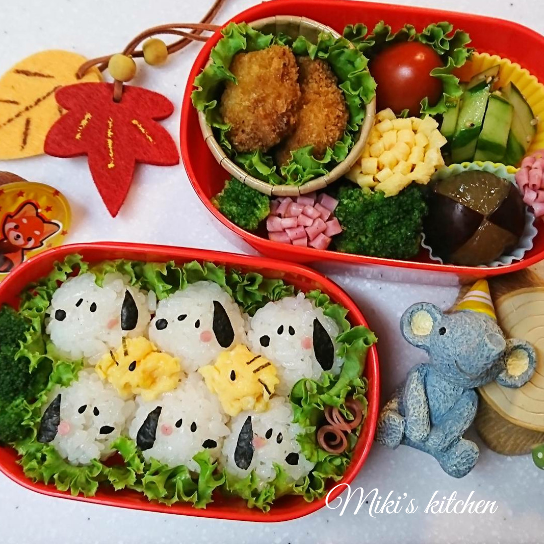 スヌーピーのちぎりむすび弁当～ちぎちぎスヌーピー💕～