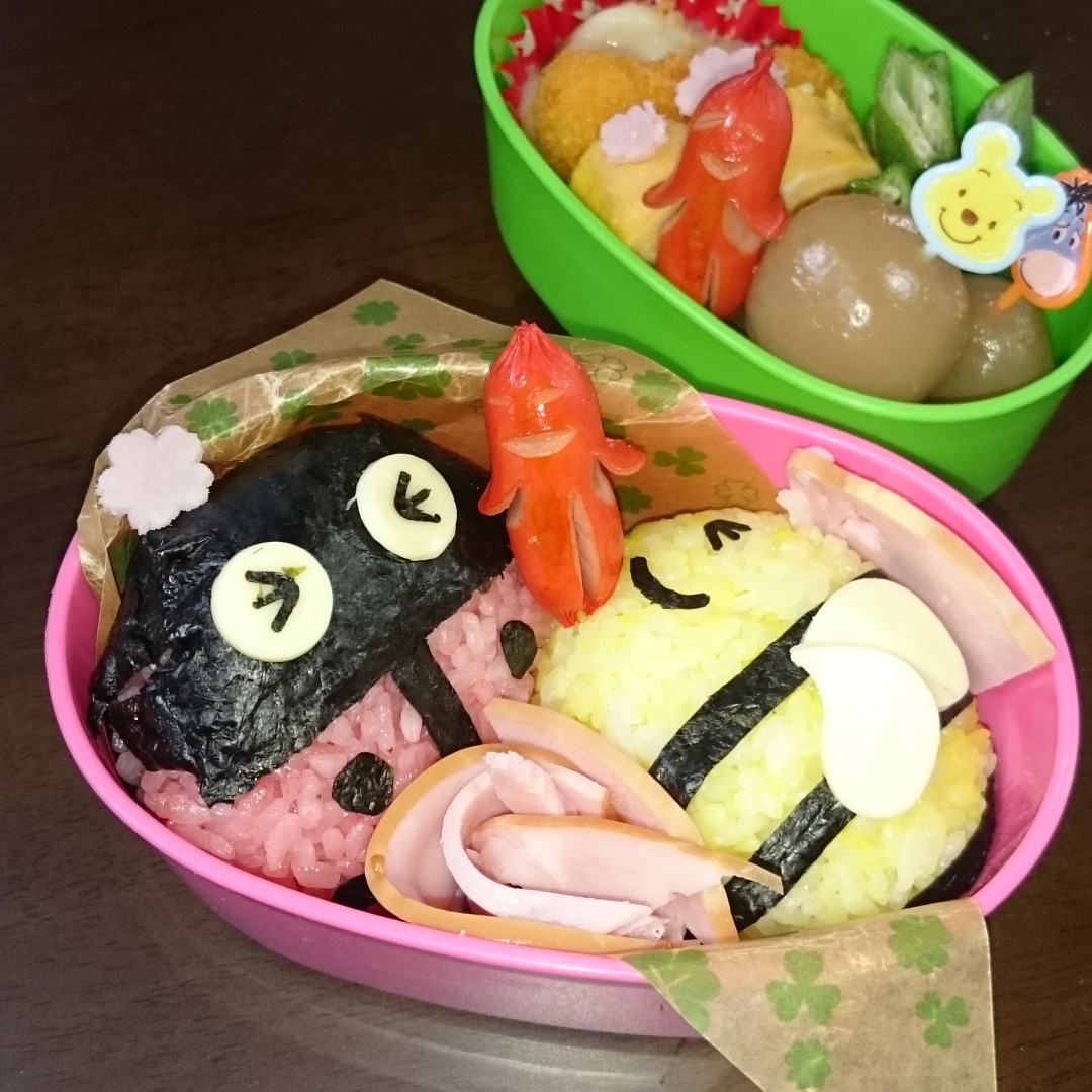 てんとう虫とミツバチ弁当