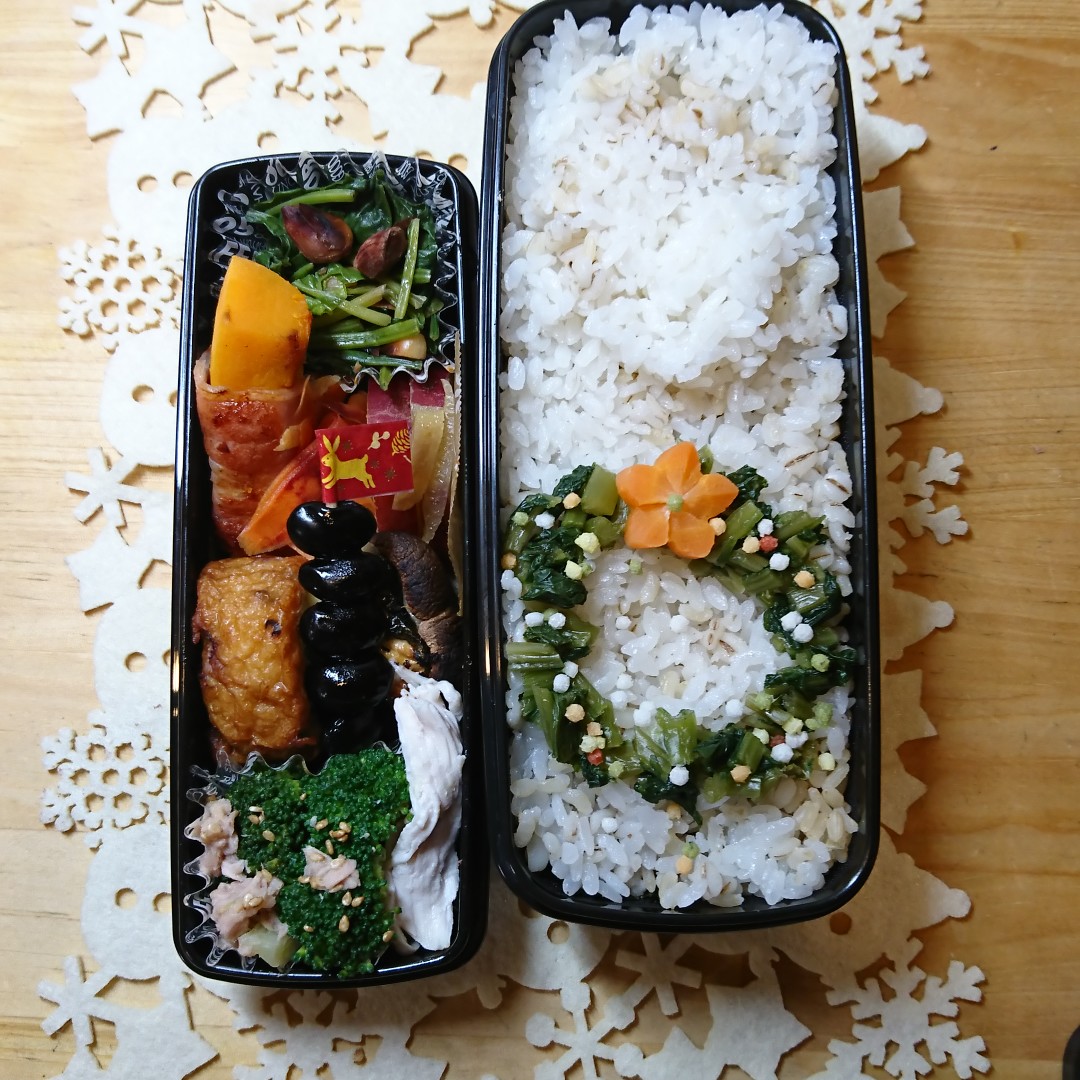 クリスマス風に主人弁当