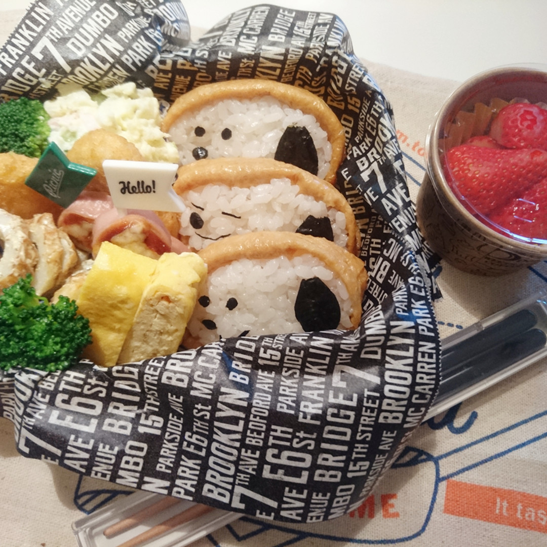 スヌーピーおいなり弁当❤