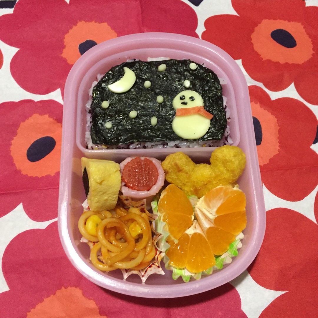 夜空に雪だるま弁当