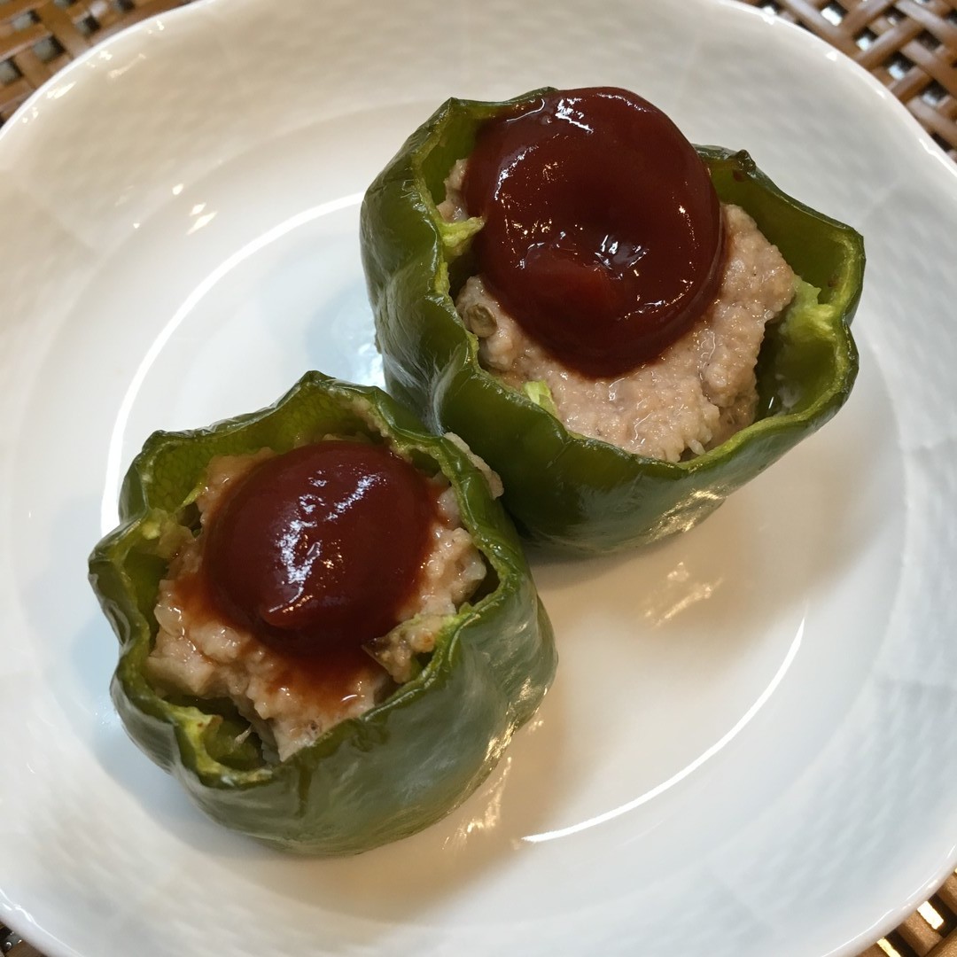 ピーマンカップハンバーグ