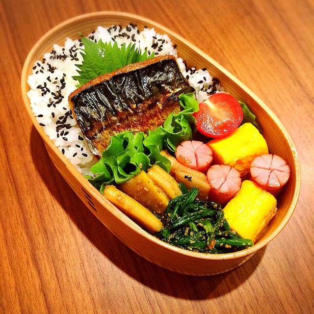 サバと旬のタケノコの和風弁当