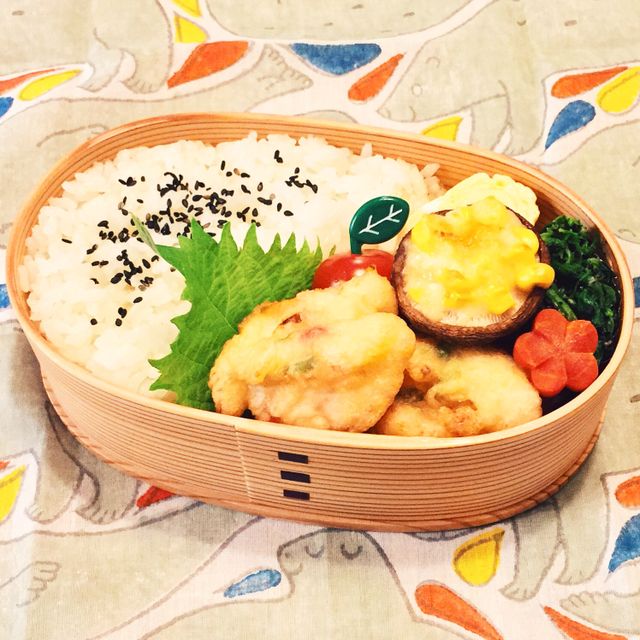 梅しそチーズのとり天弁当