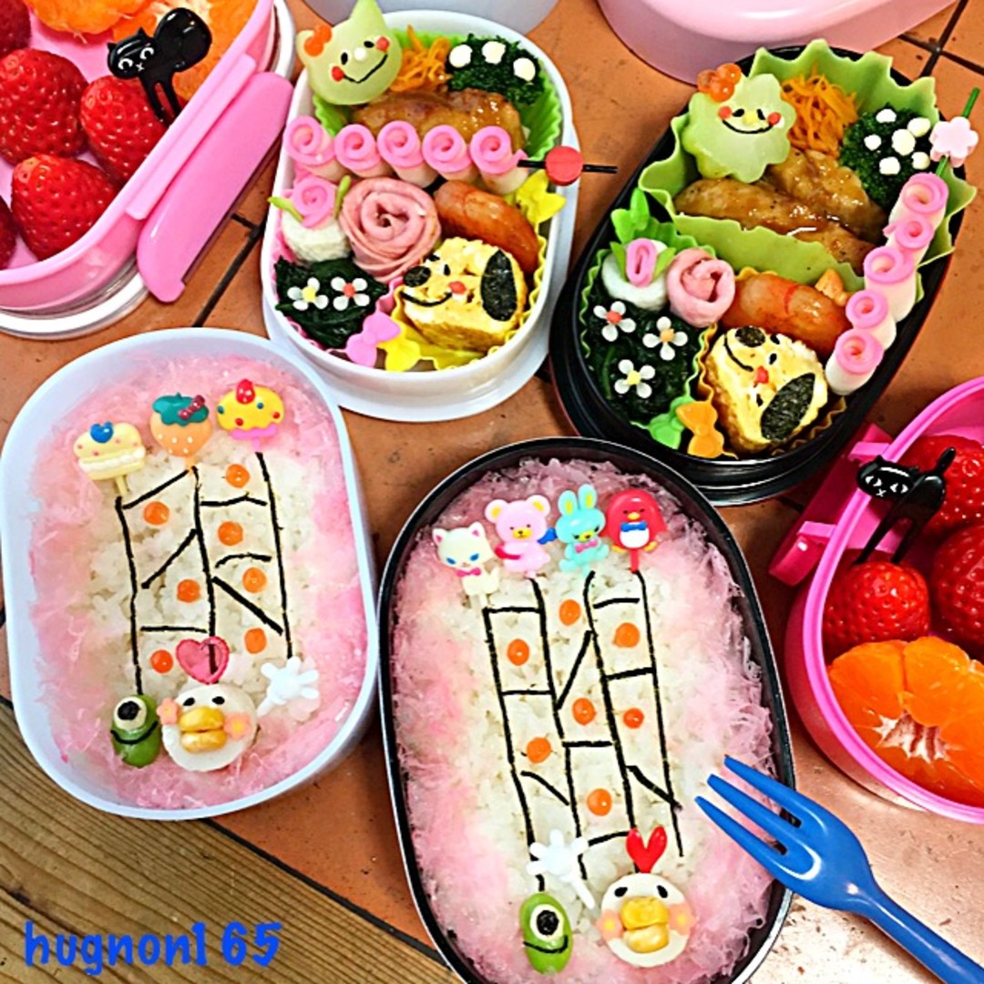 あみだくじ姉妹弁当💗
