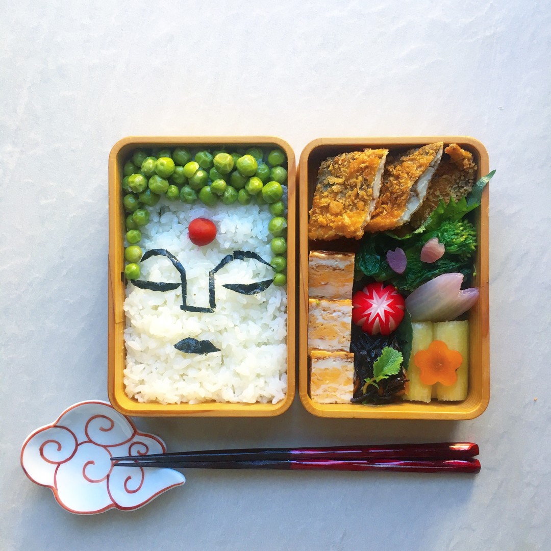 グリンピースの炊き込みご飯弁当