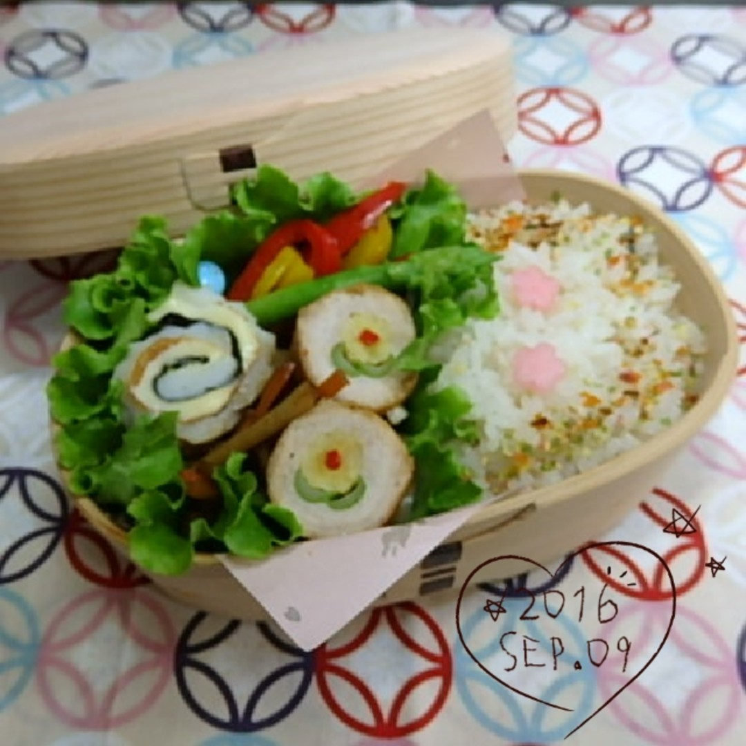 お花肉巻き弁当