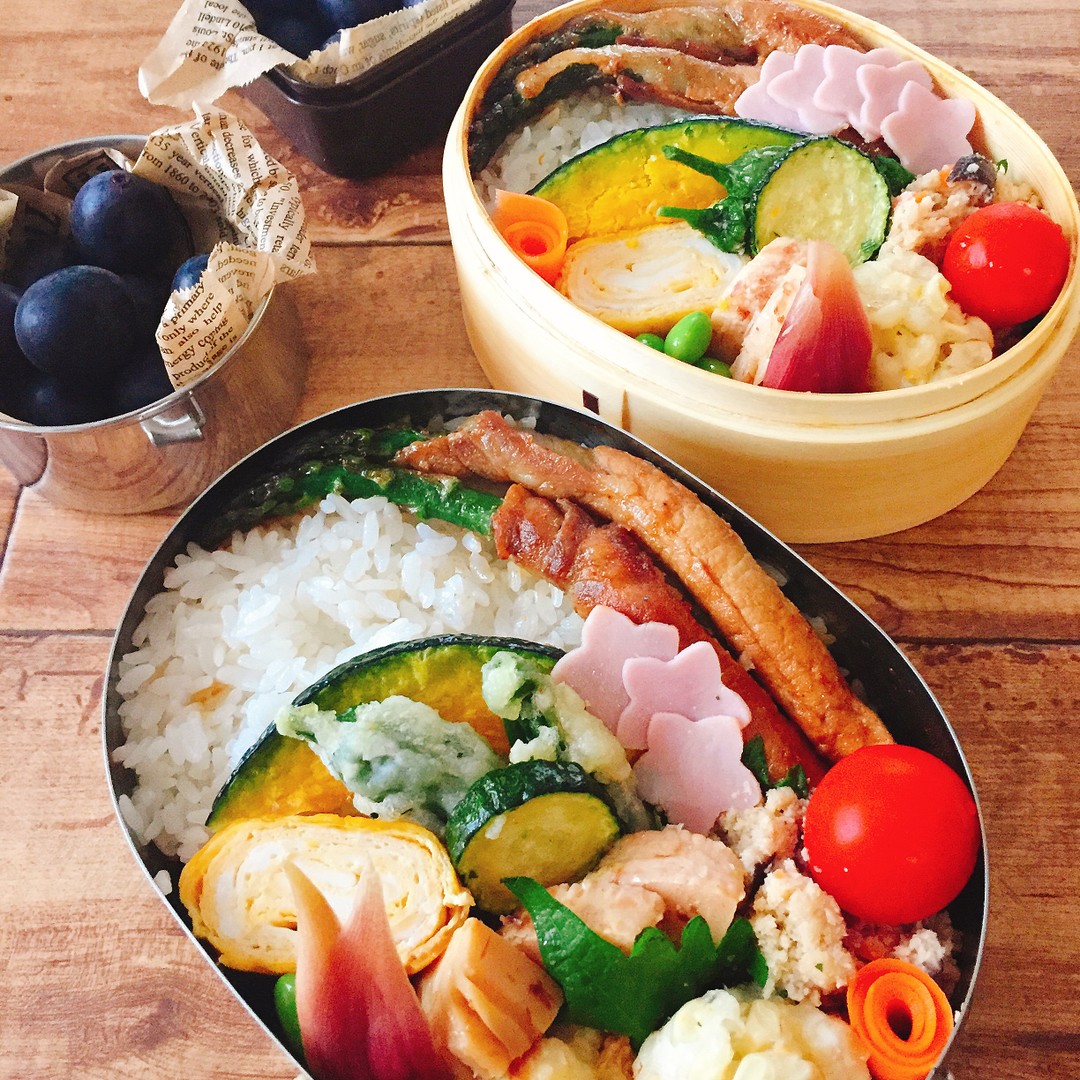 アスパラ肉巻き弁当