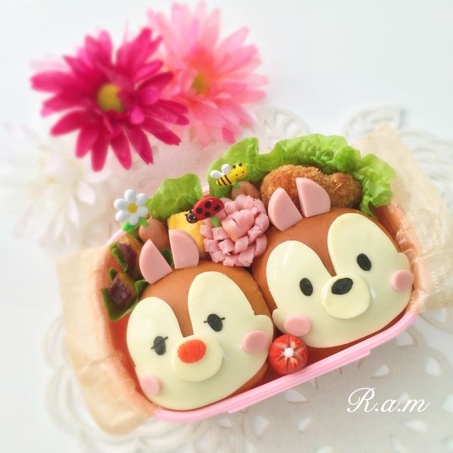 チップ&デール♡パン弁当