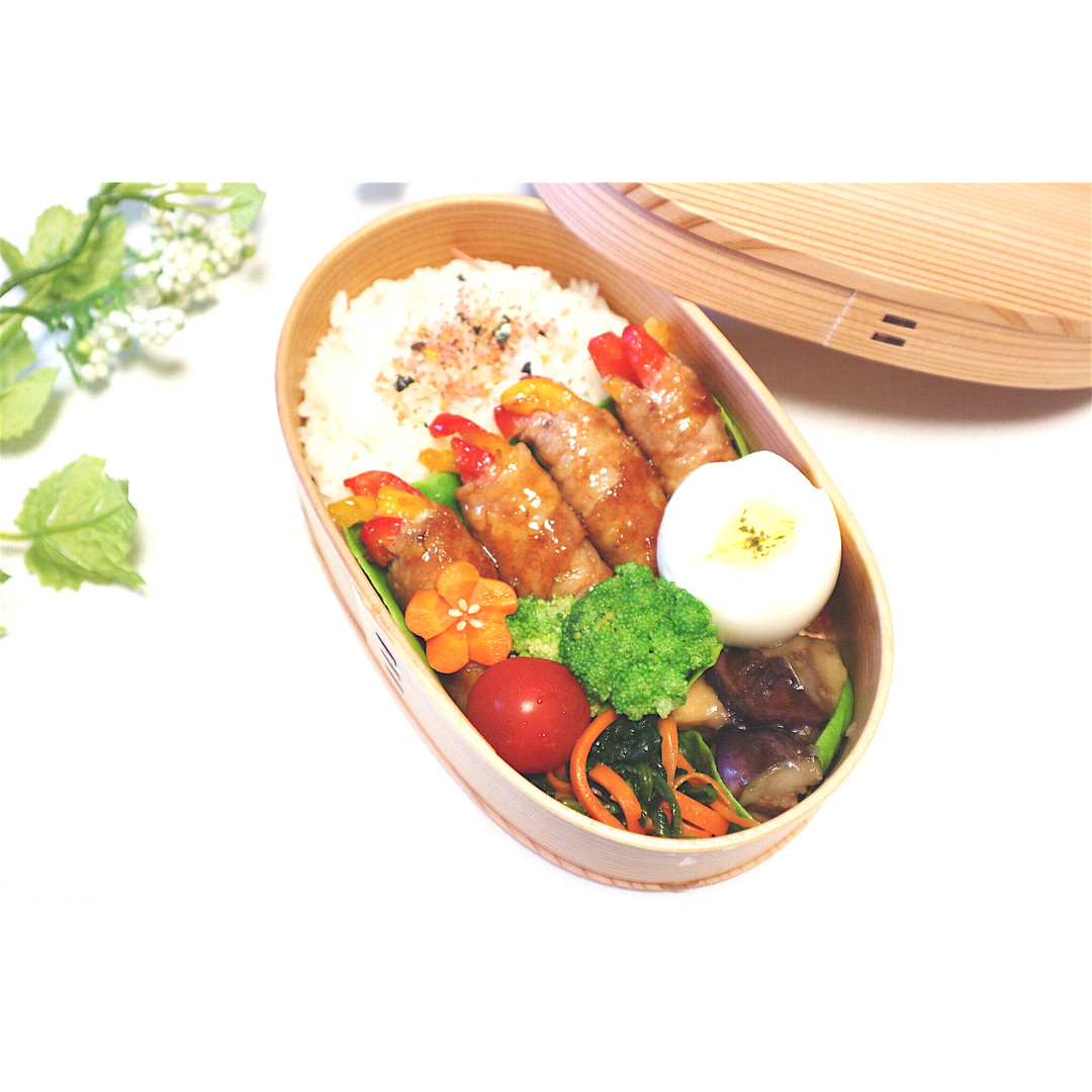カラフル肉巻き弁当