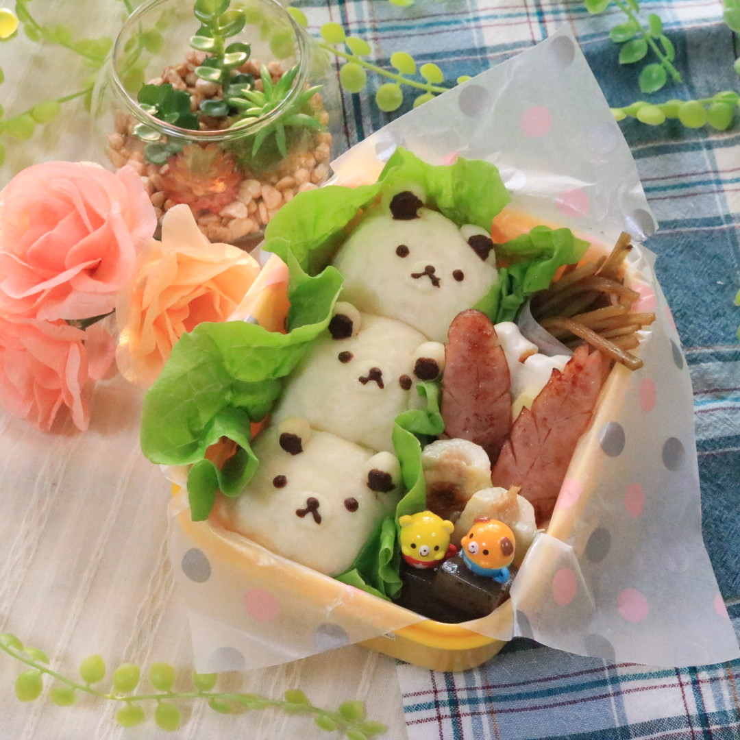 白くまのちぎりパン弁当
