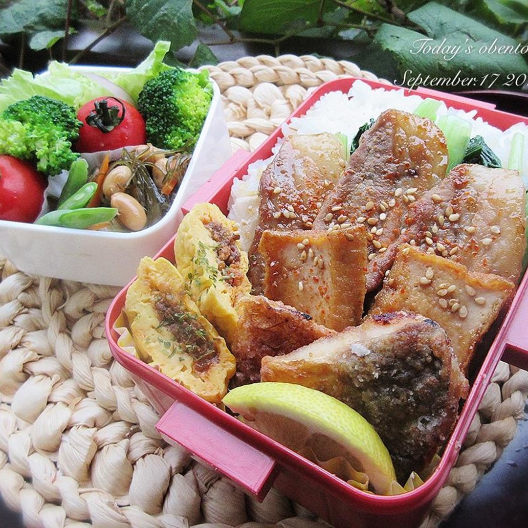 豚バラと厚揚げの照り焼き弁当🍱
