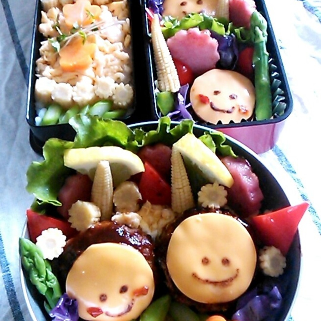 仲良しチーズハンバーグ弁当