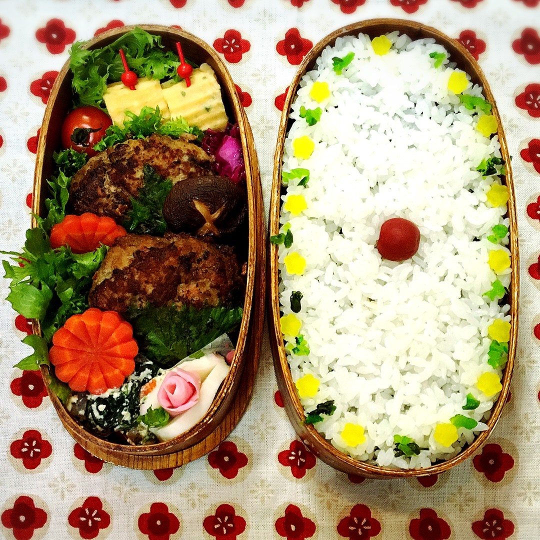 しそハンバーグと隠しのり弁当