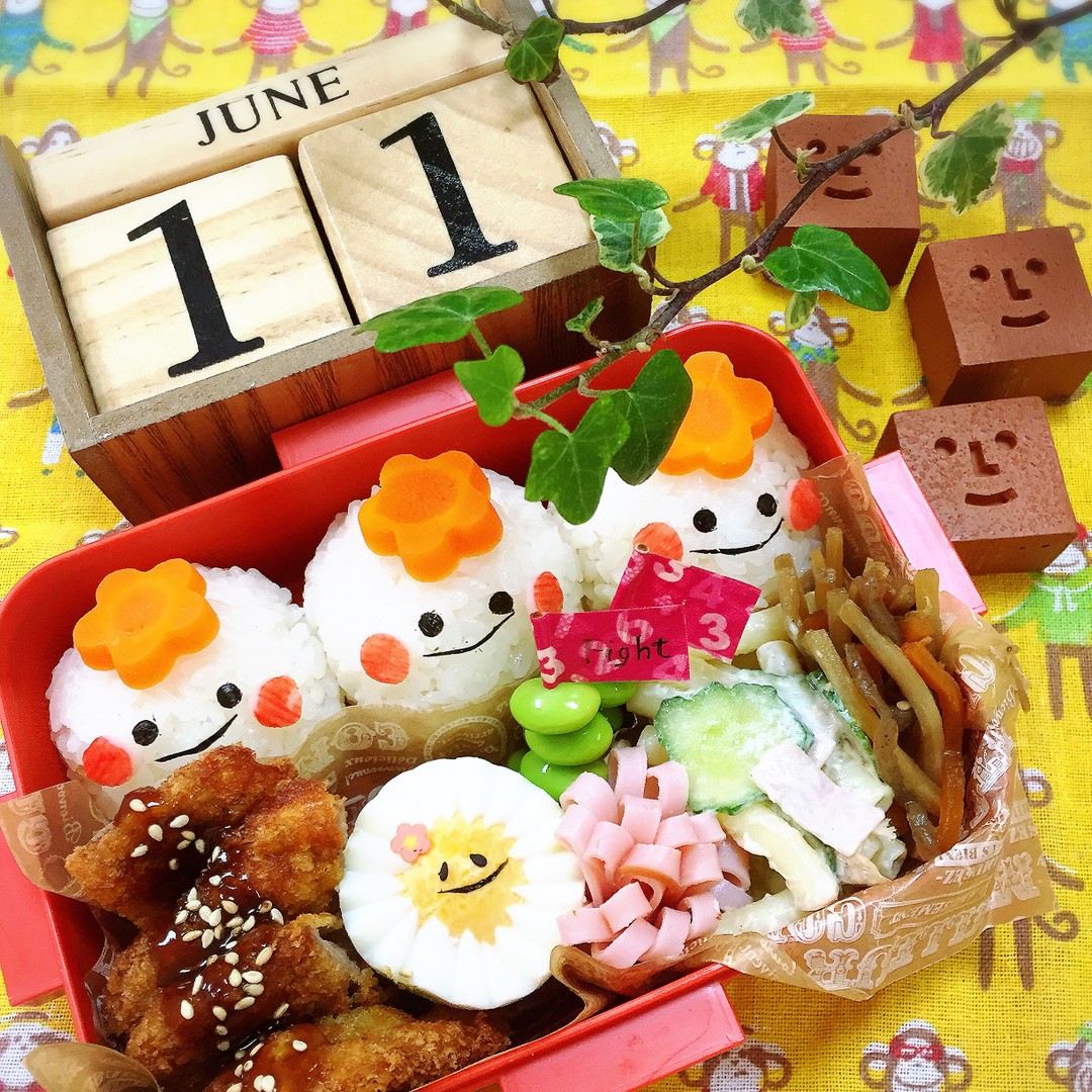 人参ヘアー3姉妹応援弁当🌸