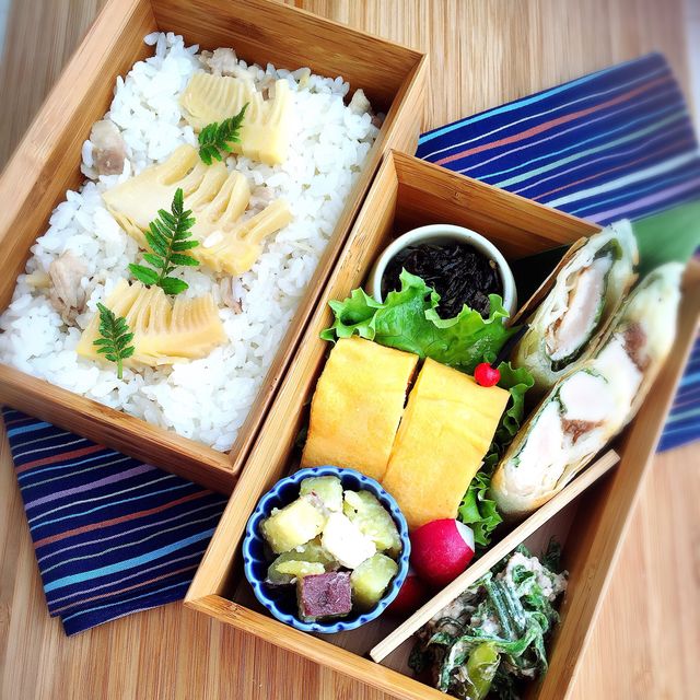筍ご飯のお弁当