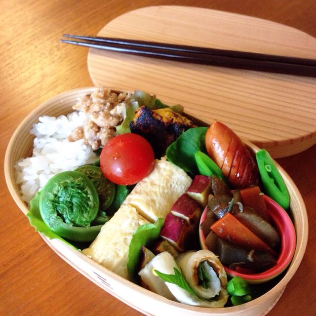 こごみが主張お弁当