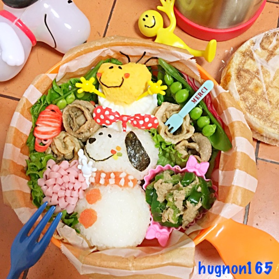 スヌーピー雪だるま弁当♡