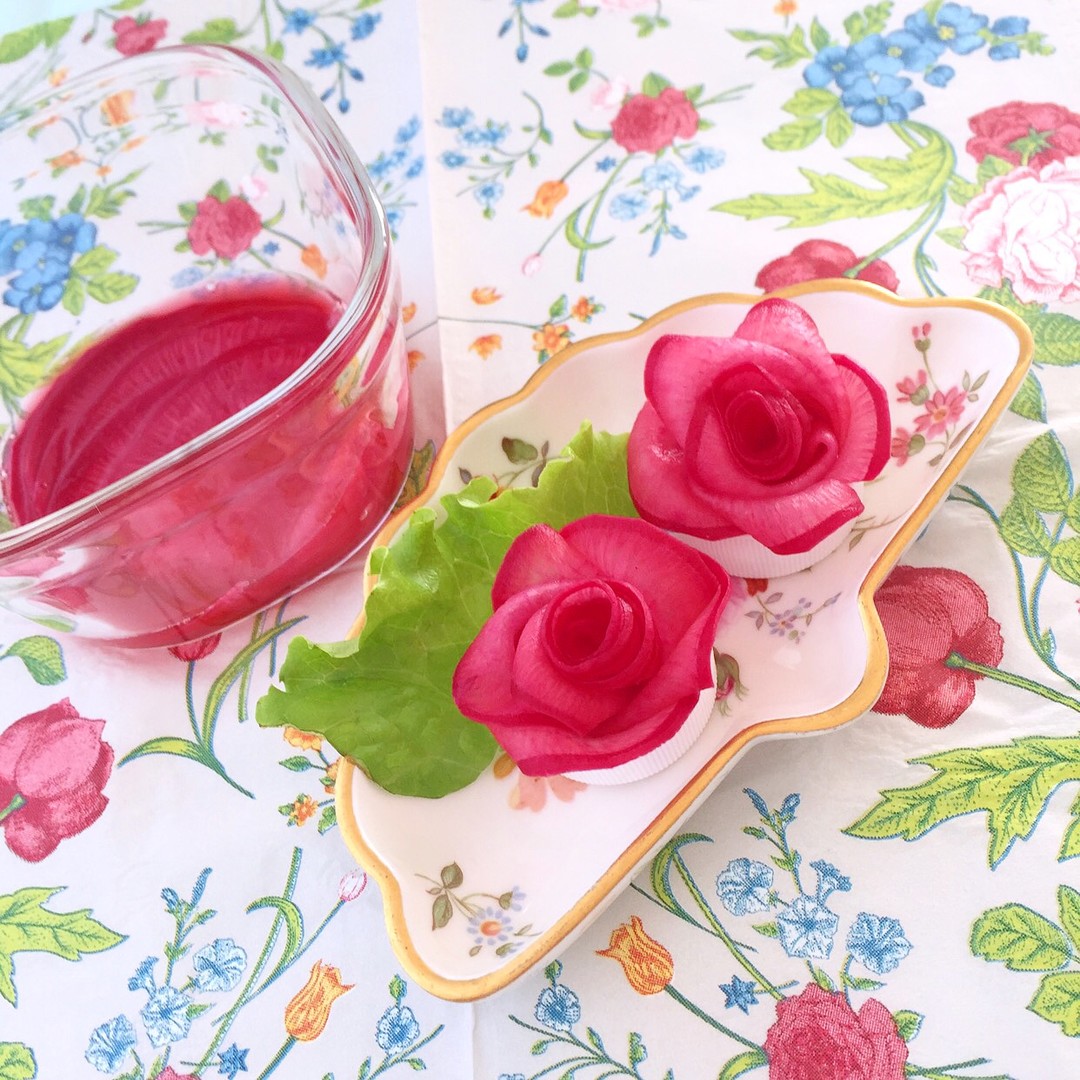 煎り酒でくるり大根の薔薇
