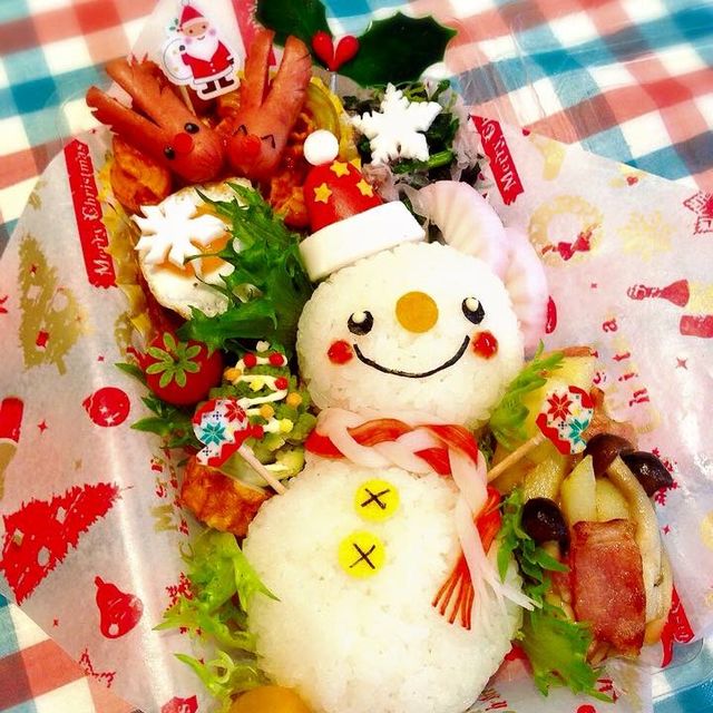 三つ編みマフラーの雪だるま♡