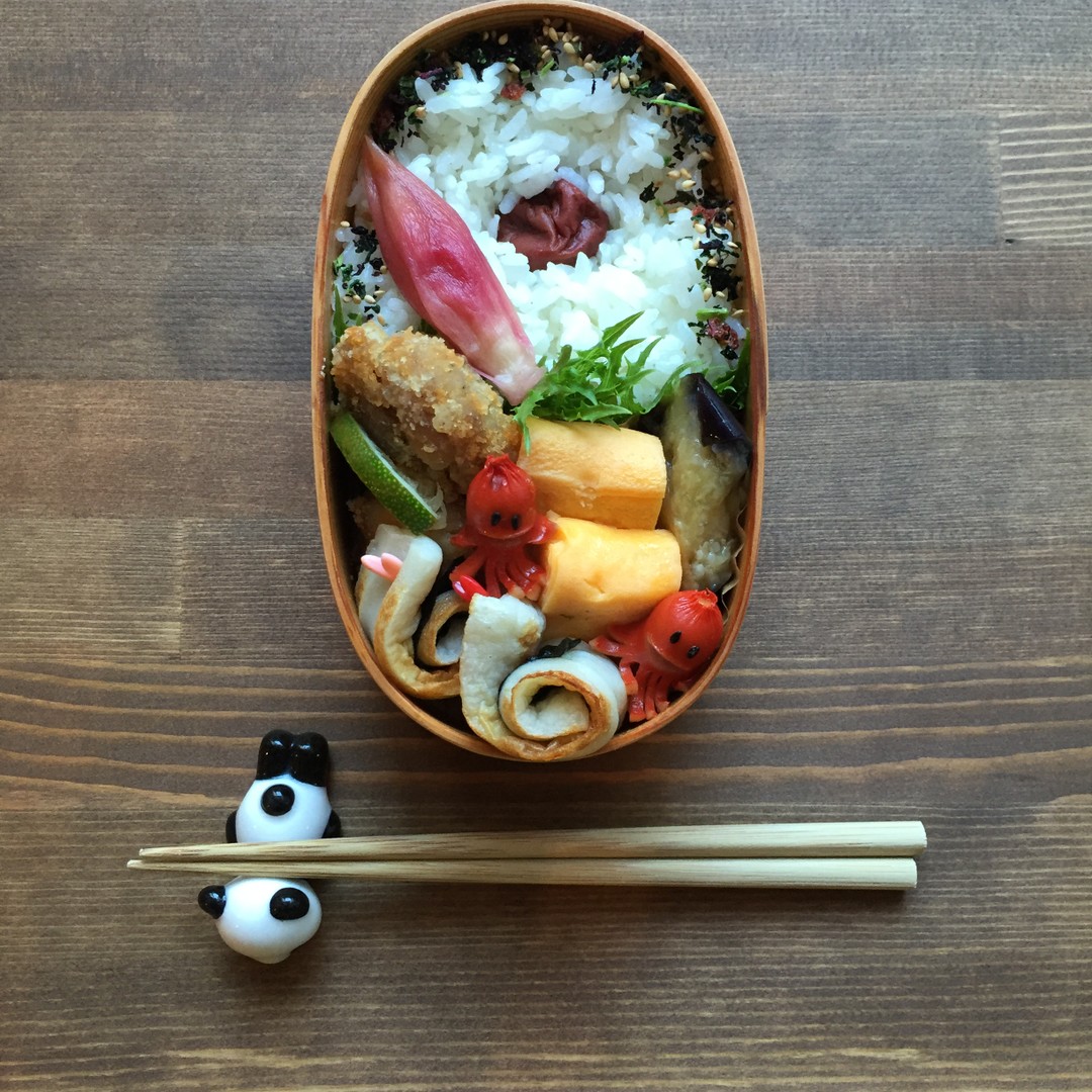 茄子南蛮とソーセー人弁当♪