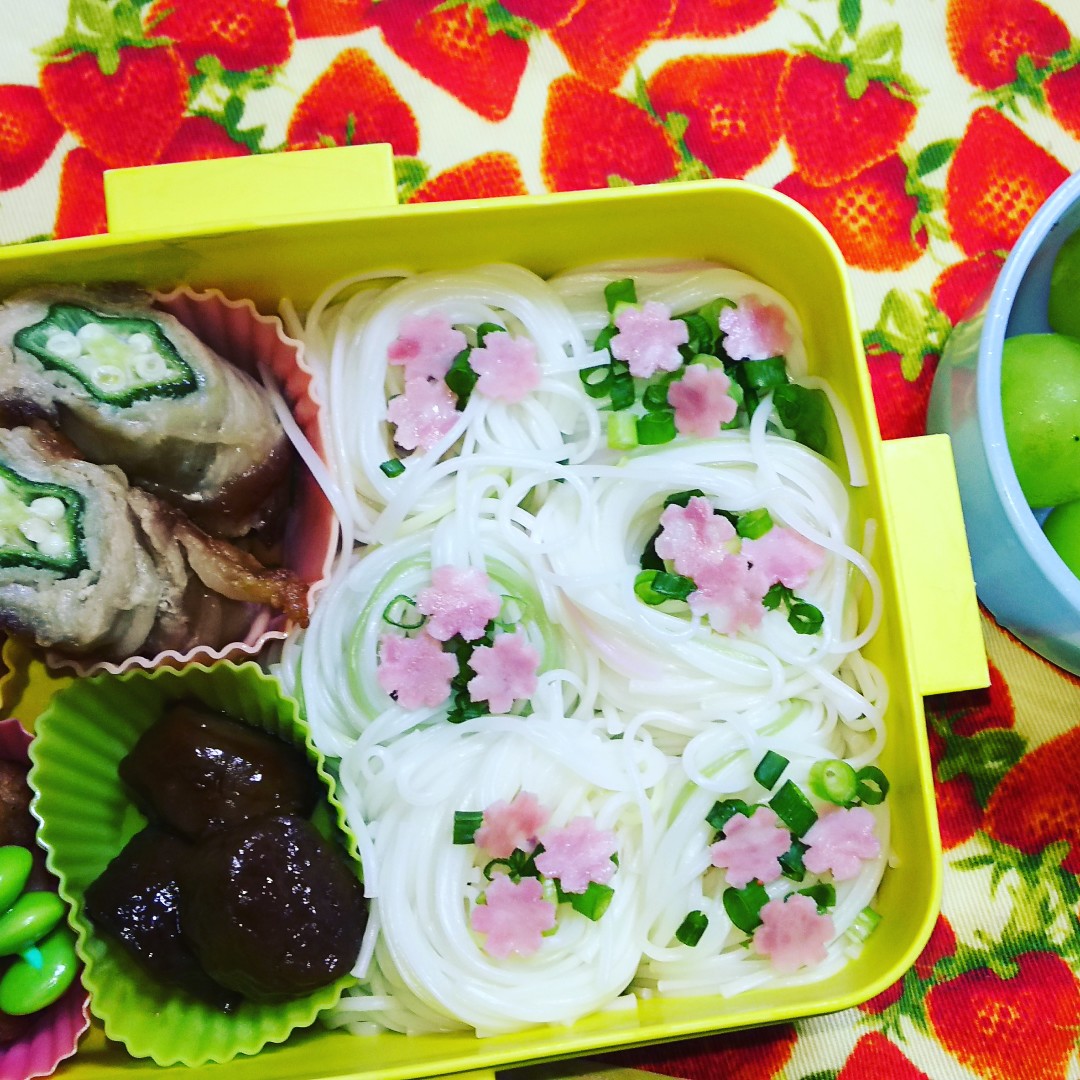 お花畑なお素麺デコ弁当