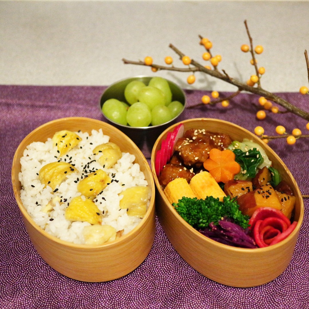 今年初の栗ご飯弁当