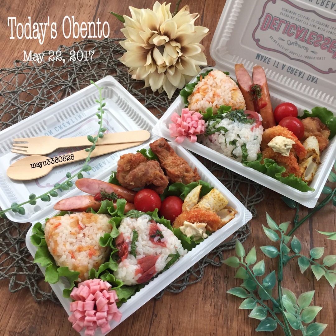 オイルおにぎりとタヌキおにぎりでデリ風お弁当