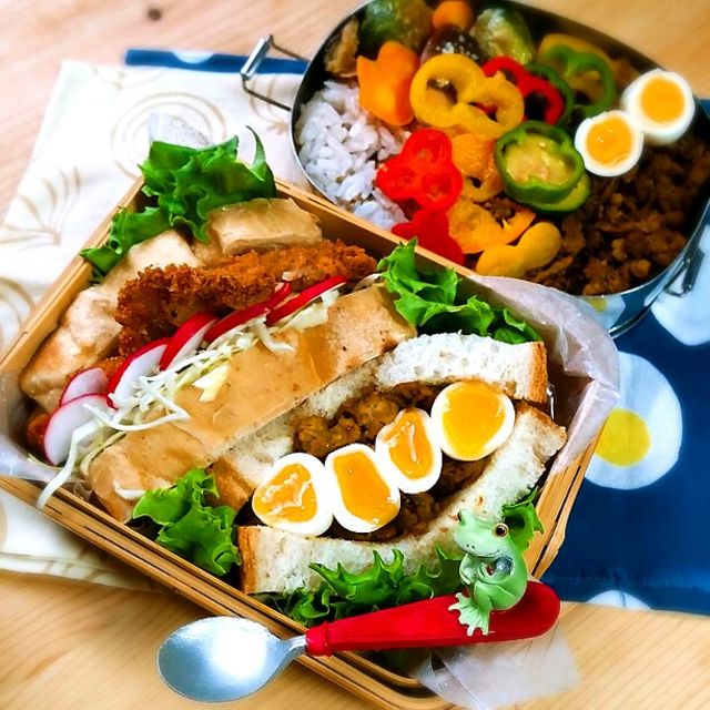 旦那さんの朝ごパン&私のお昼お弁当♪