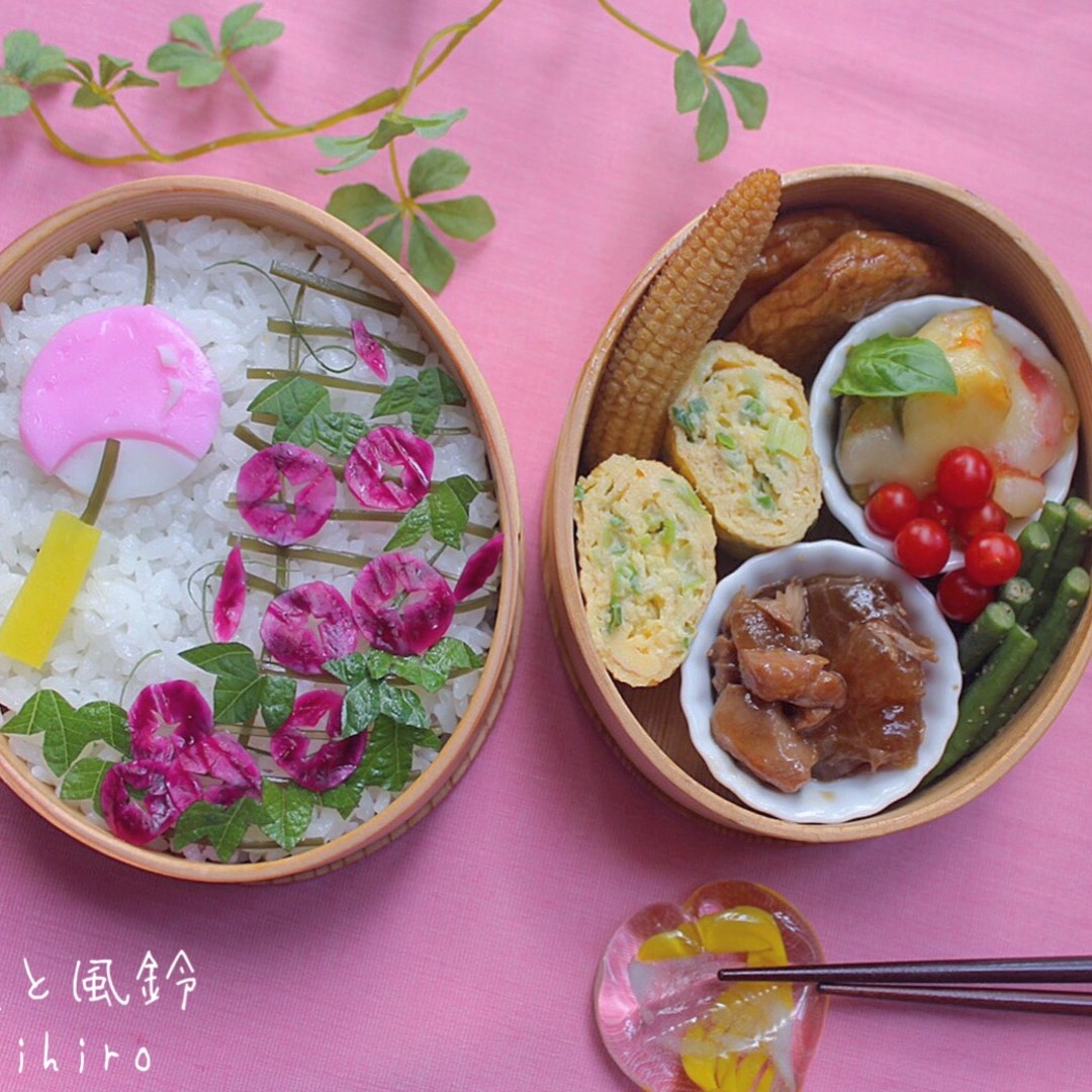 朝顔と風鈴 夏の風物詩弁当