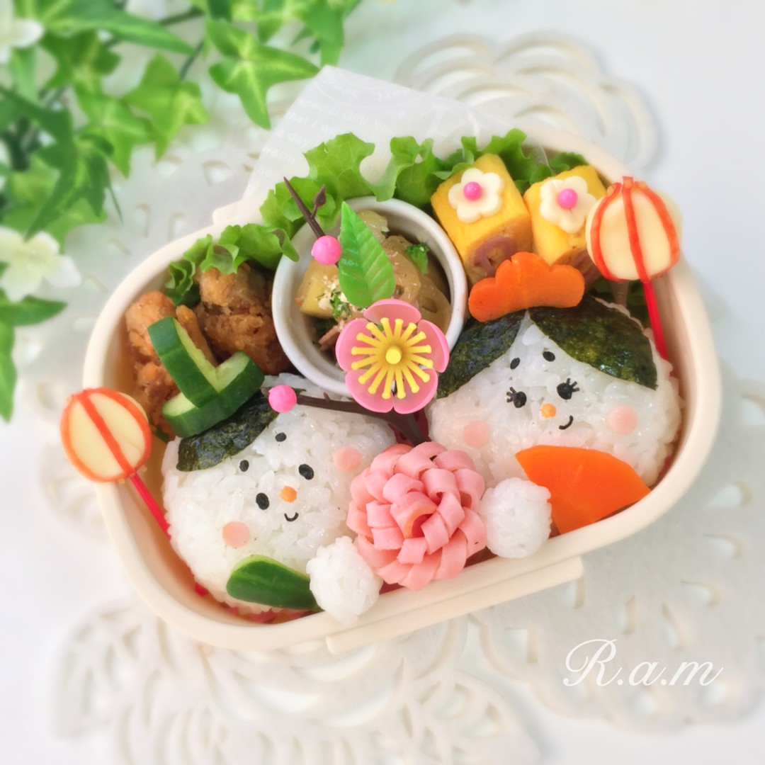お雛様🎎おにぎり弁当