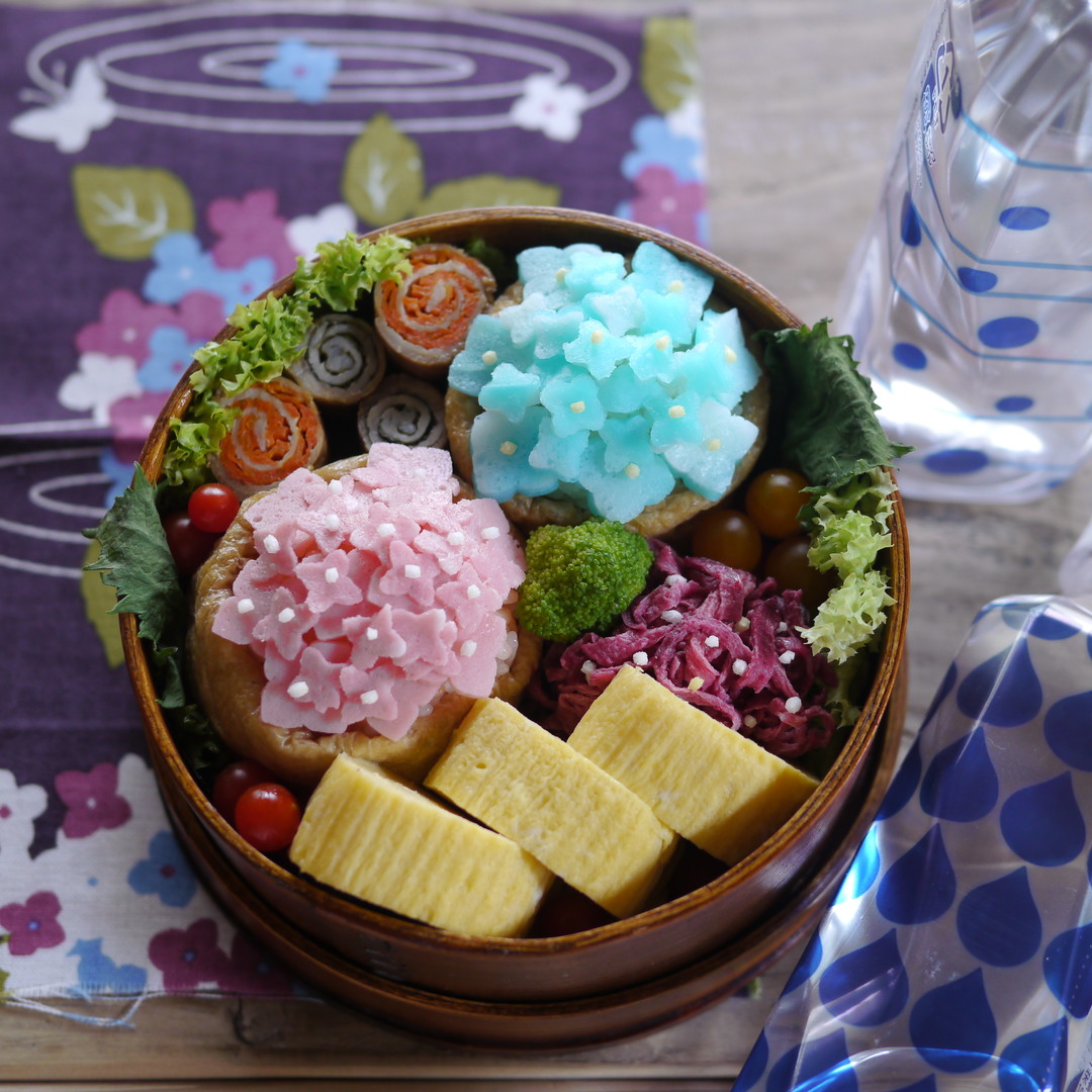 紫陽花いなり弁当