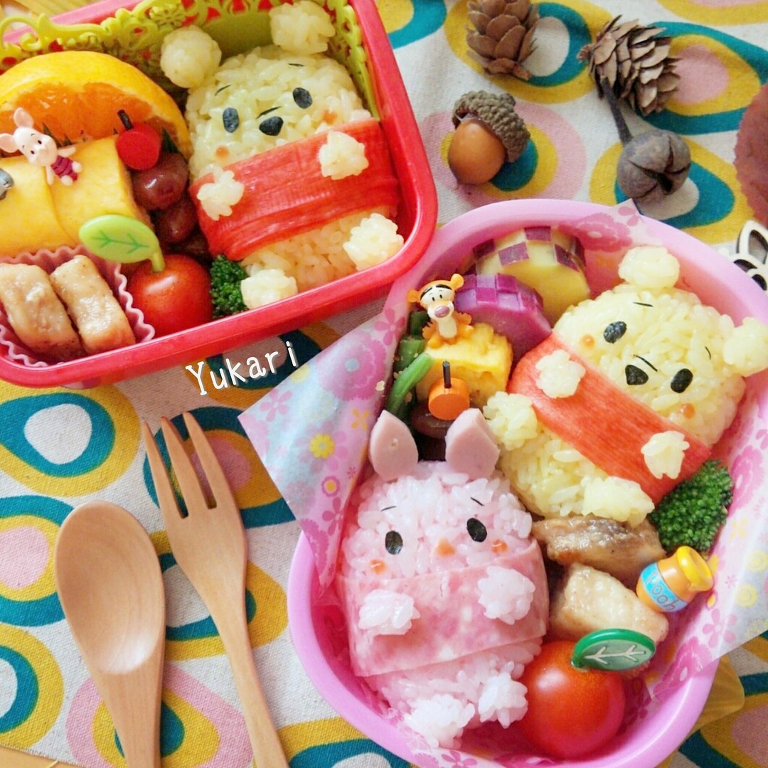 プーさんとピグレットのウフィ弁当