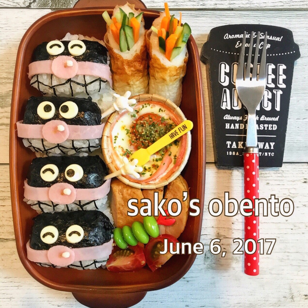 バイキンマン並べたよ♡弁当♡