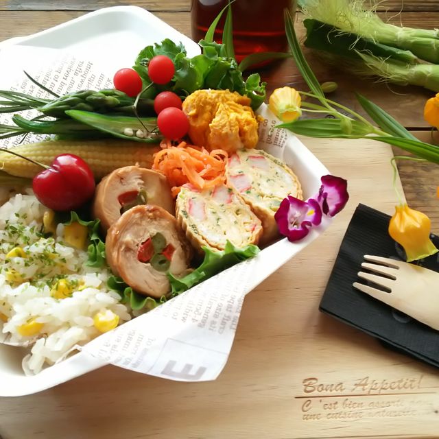 とうもろこしご飯のデリ弁当
