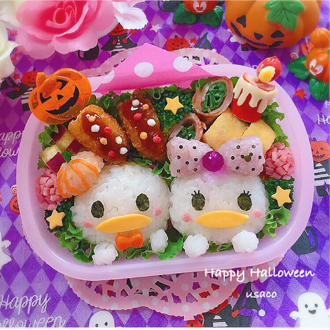 ドナルド＆デイジーのハロウィン弁当🎃