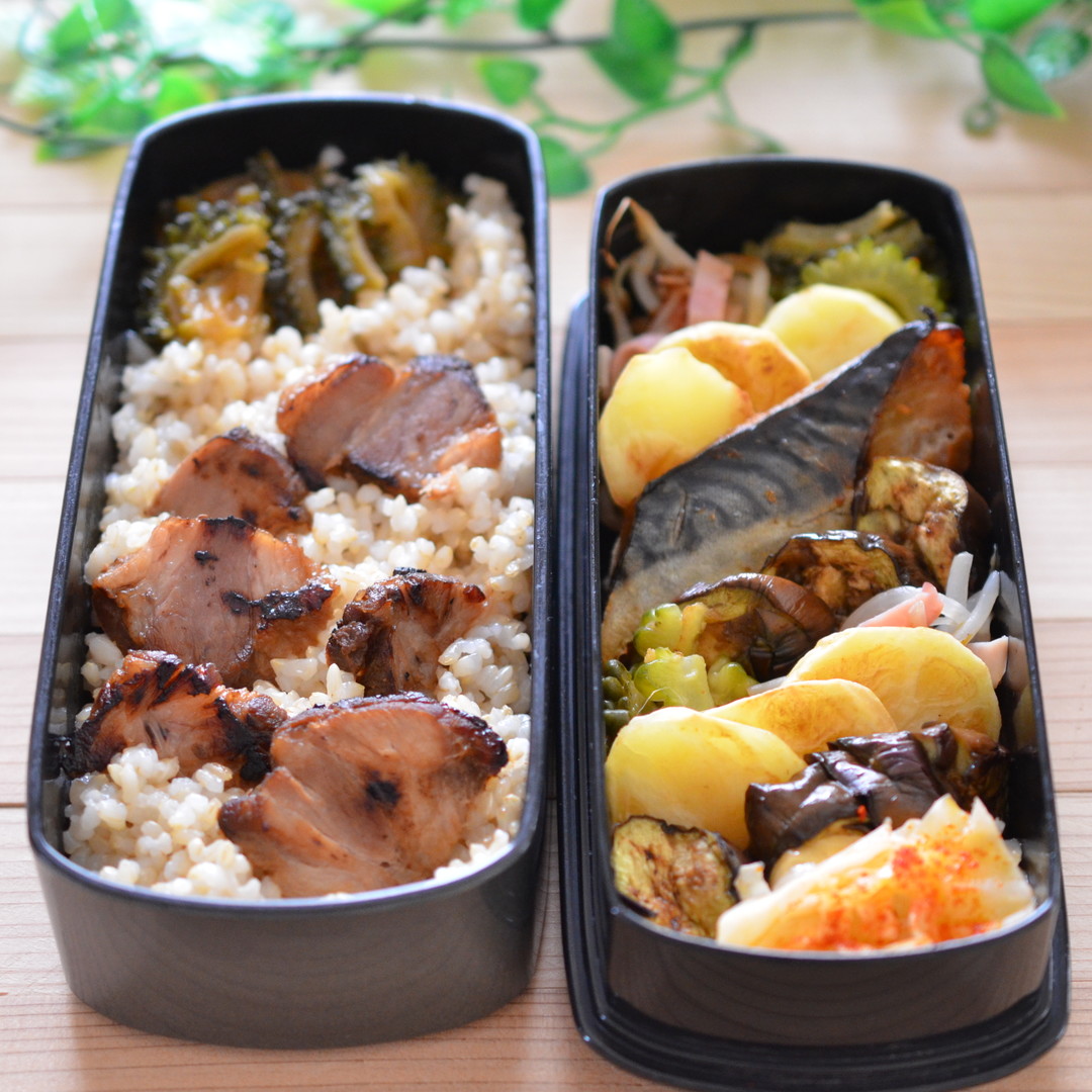 サバの生姜焼きと手作りチャーシューあぶり焼き弁当！