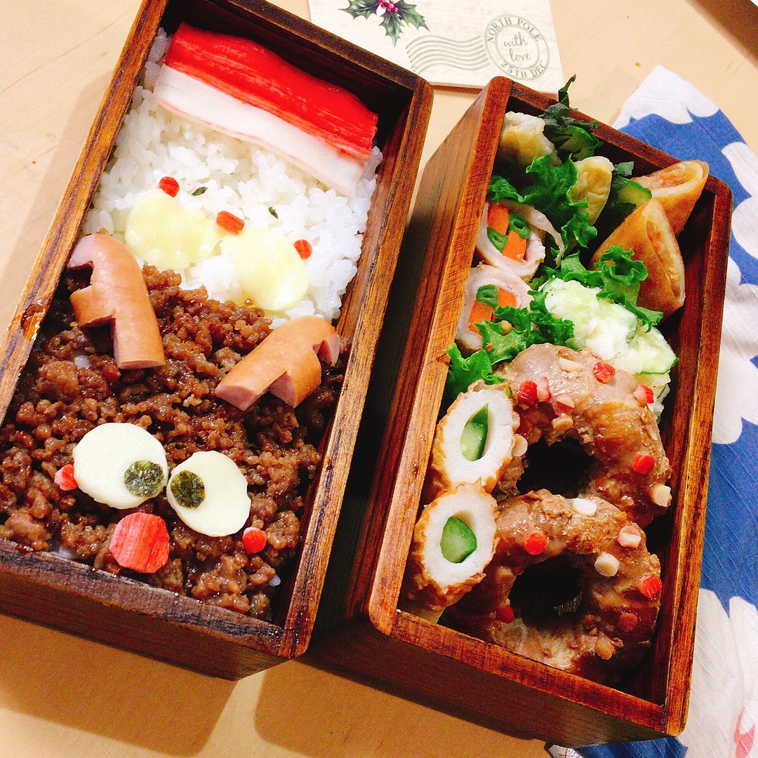 クリスマスサンタとトナカイ弁当🎄