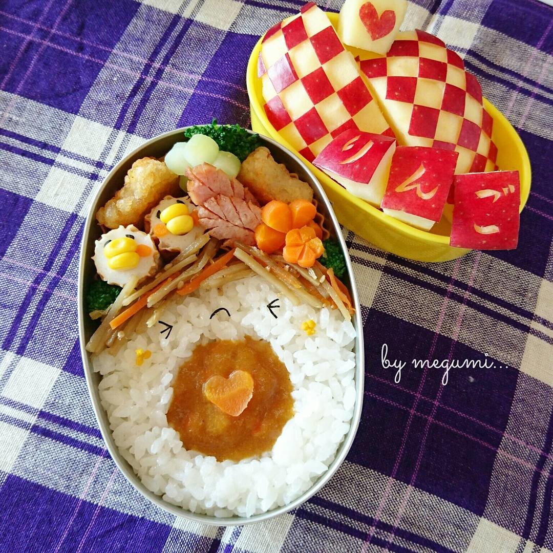 カレーで顔弁当〜♪