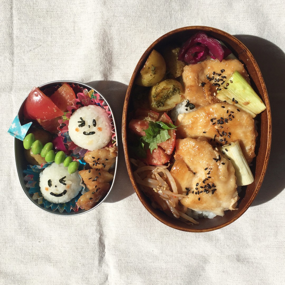 親子お揃い鶏照り焼き弁当