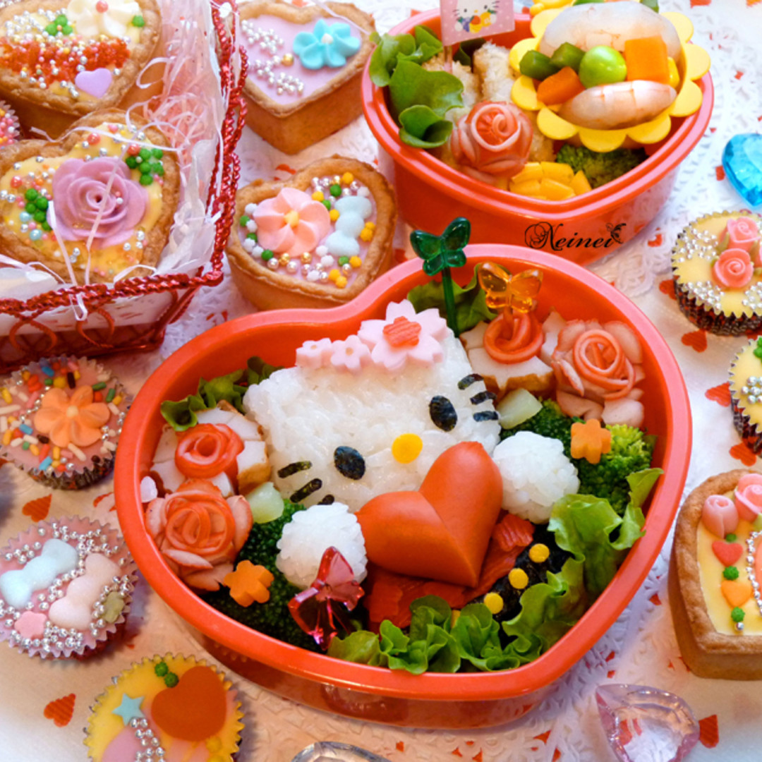 KITTYちゃんのバレンタインデーお弁当