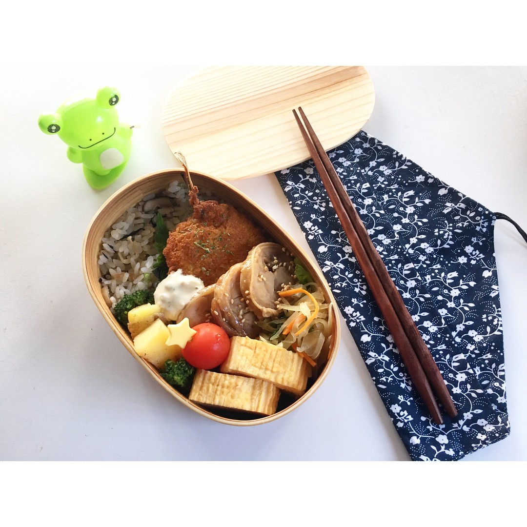 アジフライと鶏チャーシューのお弁当