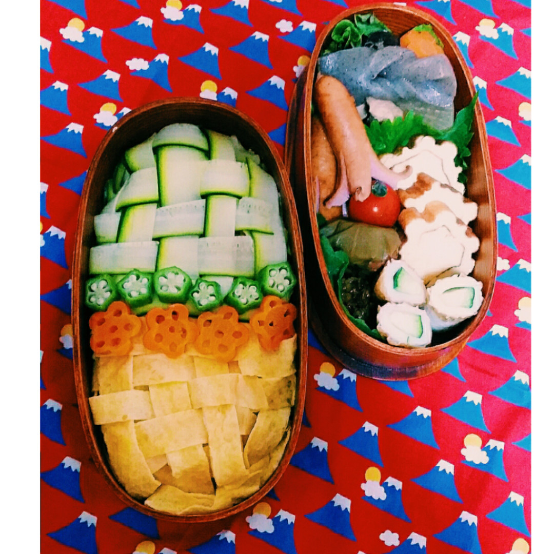 編み編みズッキーニ&卵焼き弁当
